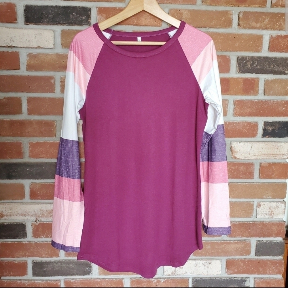 NEW Piper Stripe Long Sleeve Tee - Berry Body